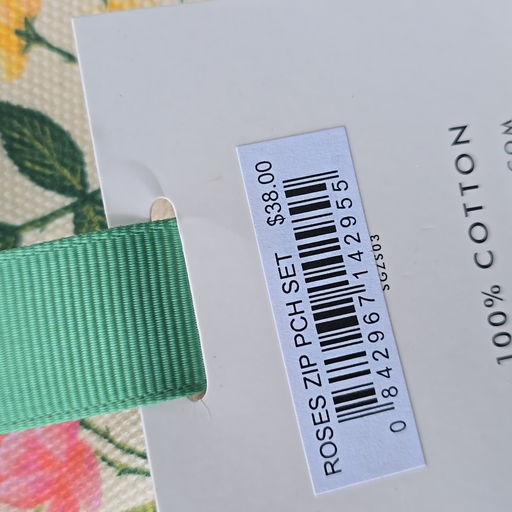 ❤️BUY 2 GET 1 FREE Rifle Paper Co. Zippered Pouch Set, Retail $38.00, Roses - Picture 7 of 10